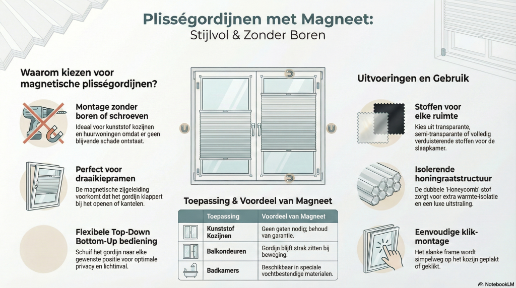 Plissegordijnen zonder boren