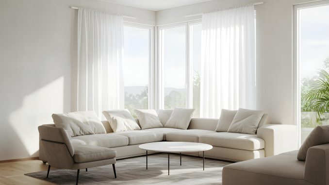 Gordijnen die hoogte en rust brengen in een lichte ruimte