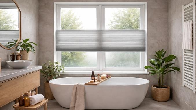 Raamdecoratie badkamer