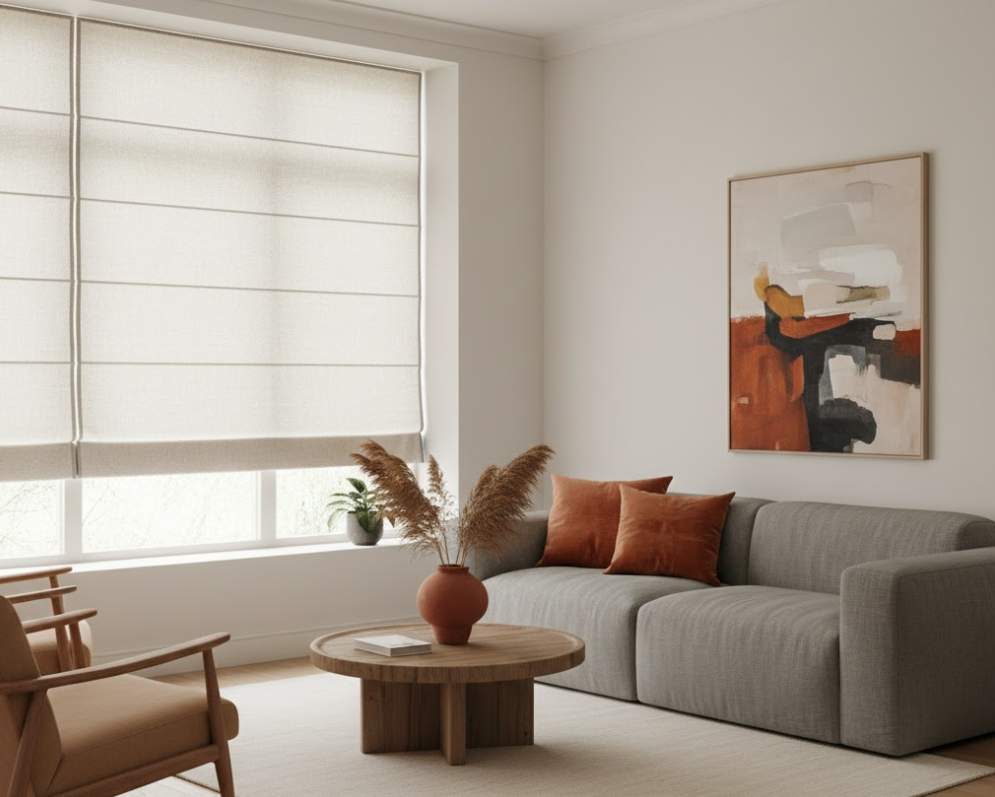 Minimalistische rolgordijnen