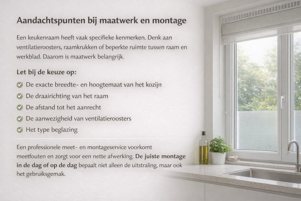 Minimalistische raamdecoratie keuken