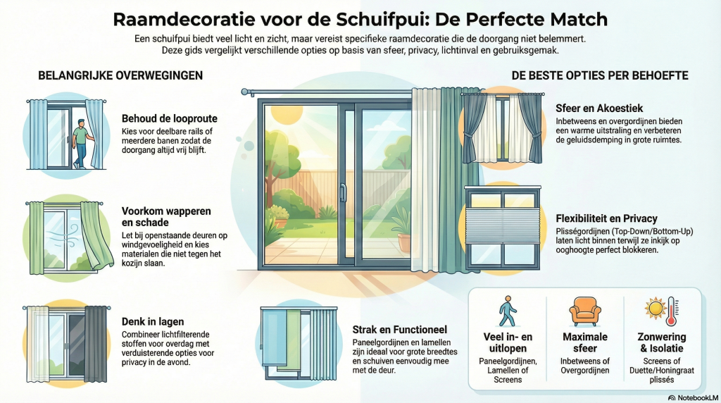 Beste raamdecoratie voor schuifpui