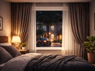 slaapkamer aan de straat raamdecoratie