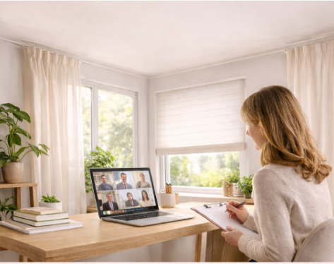 raamedecoratie videovergaderingen