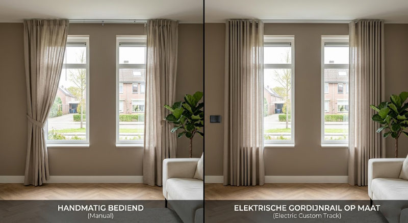 Before After Elektrische Raamdecoratie Bediening