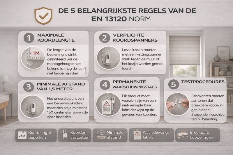 De EN 13120 Norm voor kind veilige raamdecoratie