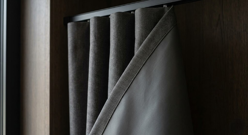 Detailbeeld Van Coating Voor Blackout Gordijnen