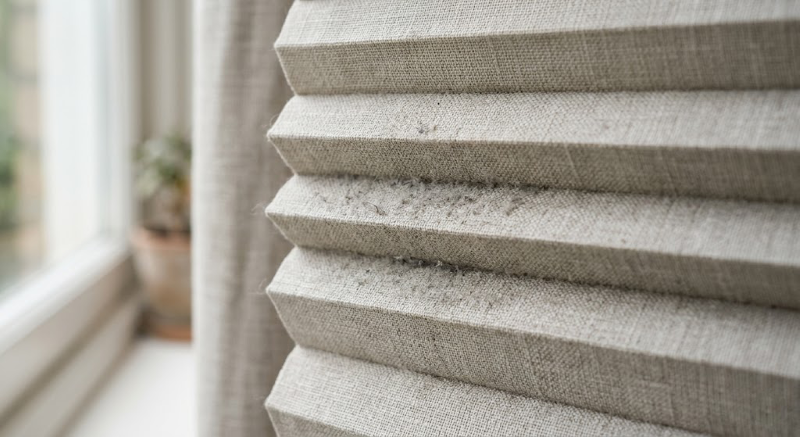 Detailbeeld Van Stofophoping In Plooien