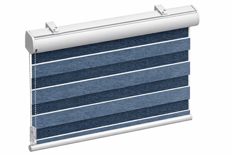 Duo Rolgordijn In Blauwtinten Met Cassette