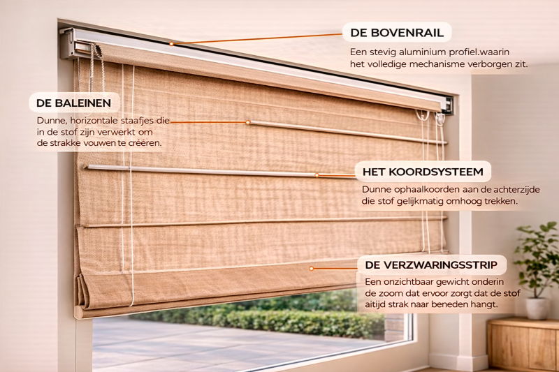technische opbouw van een vouwgordijn
