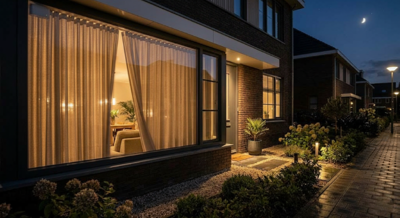 Inbraakpreventie Door Elektrische Gordijnrails Automatiache Raamdecoratie