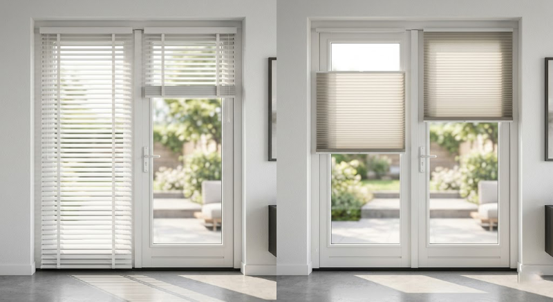 Jaloezieen Vs plissegordijnen bij openslaande deuren