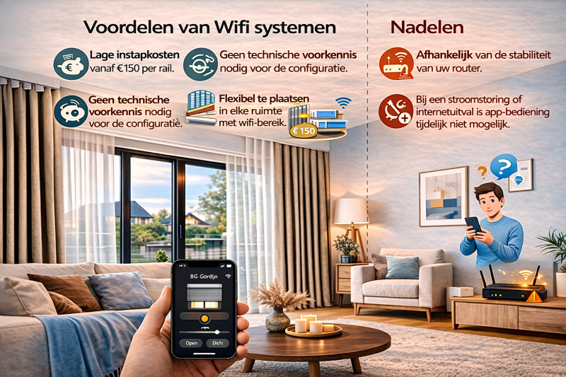 WiFi Systemen voor elektrische gordijnen, voordelen en nadelen op een rij