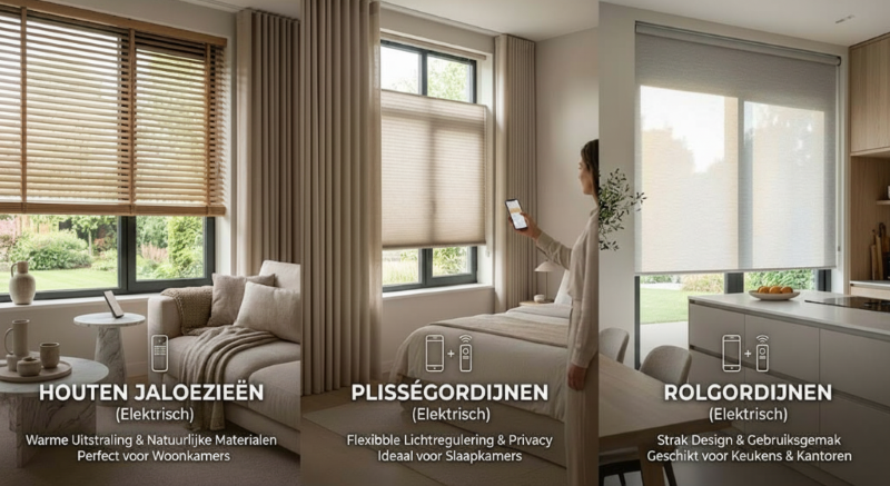 Elektrische Houten Jaloezieen Plissegordijnen En Rolgordijnen