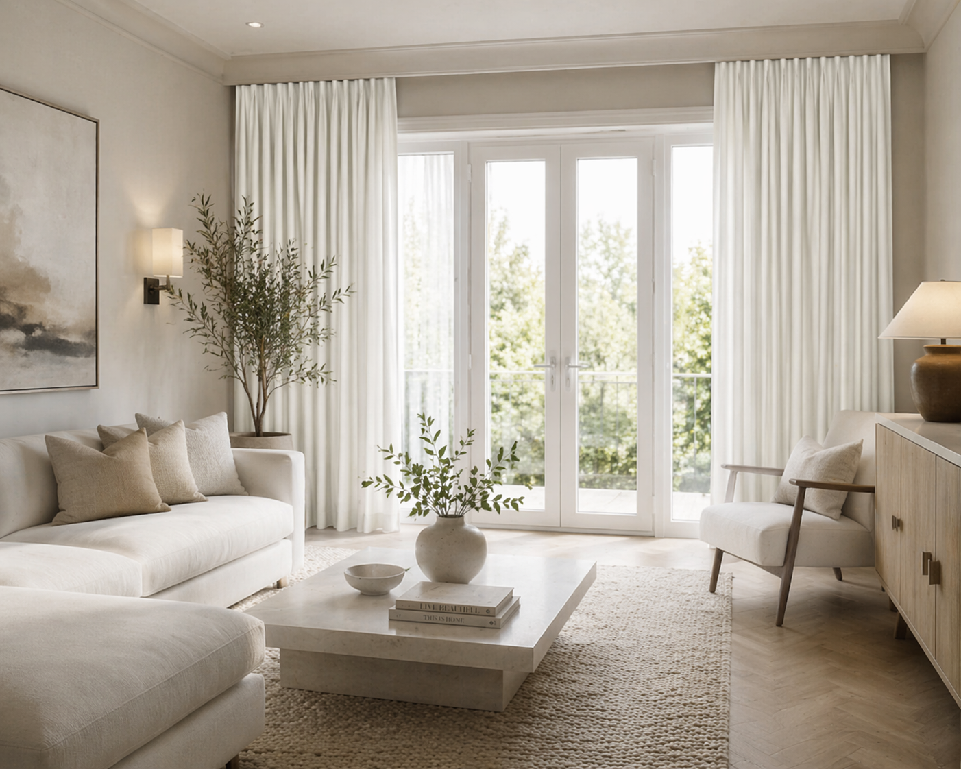 witte raamdecoratie