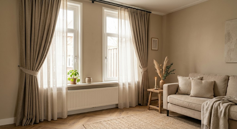Overgordijnen En Inbetween Beige Interiur Ton Sur Ton