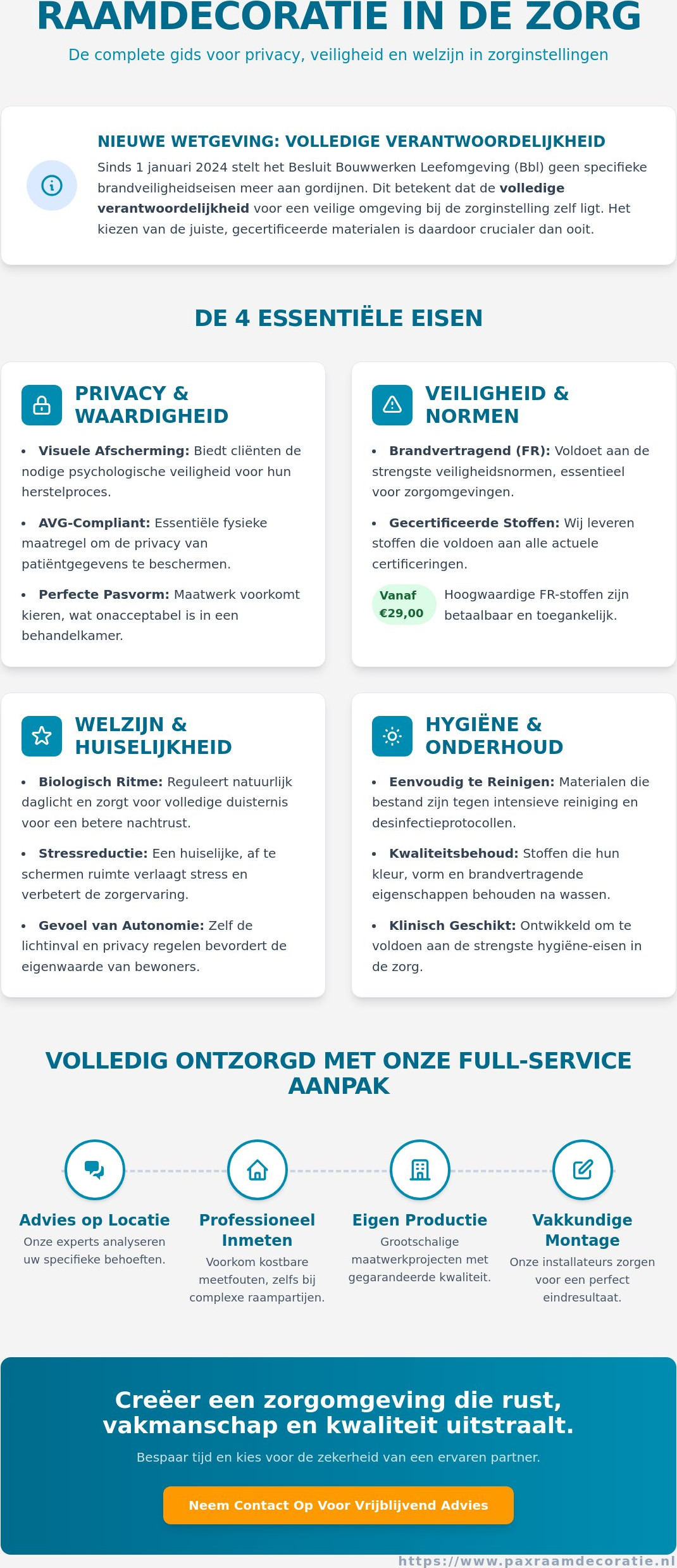 Privacy oplossingen met raamdecoratie in zorginstellingen: wat werkt het best?