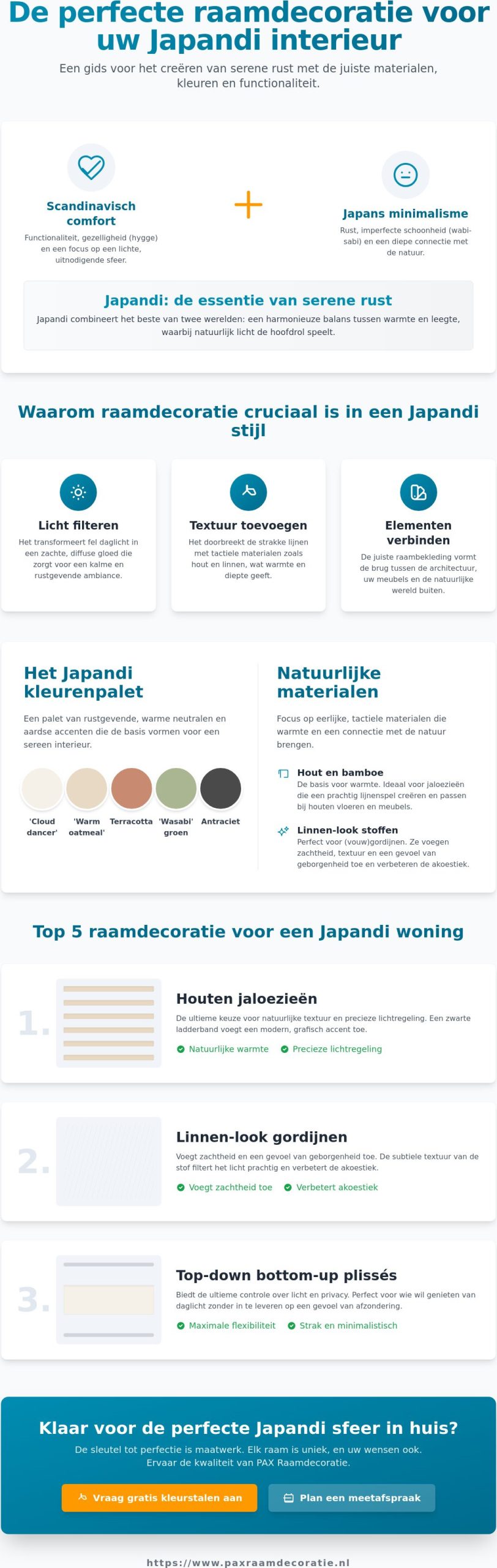 Welke raamdecoratie past het best bij een Japandi interieur?
