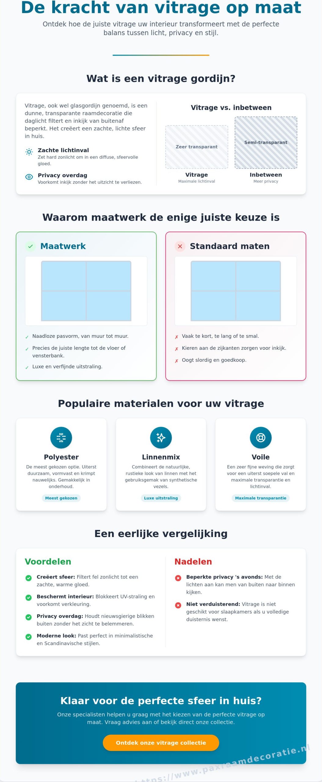 Wat zijn de voordelen van een vitrage gordijn op maat?