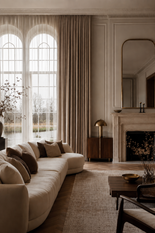 Gordijnen En Vitrages In Een Klassiek Interieur