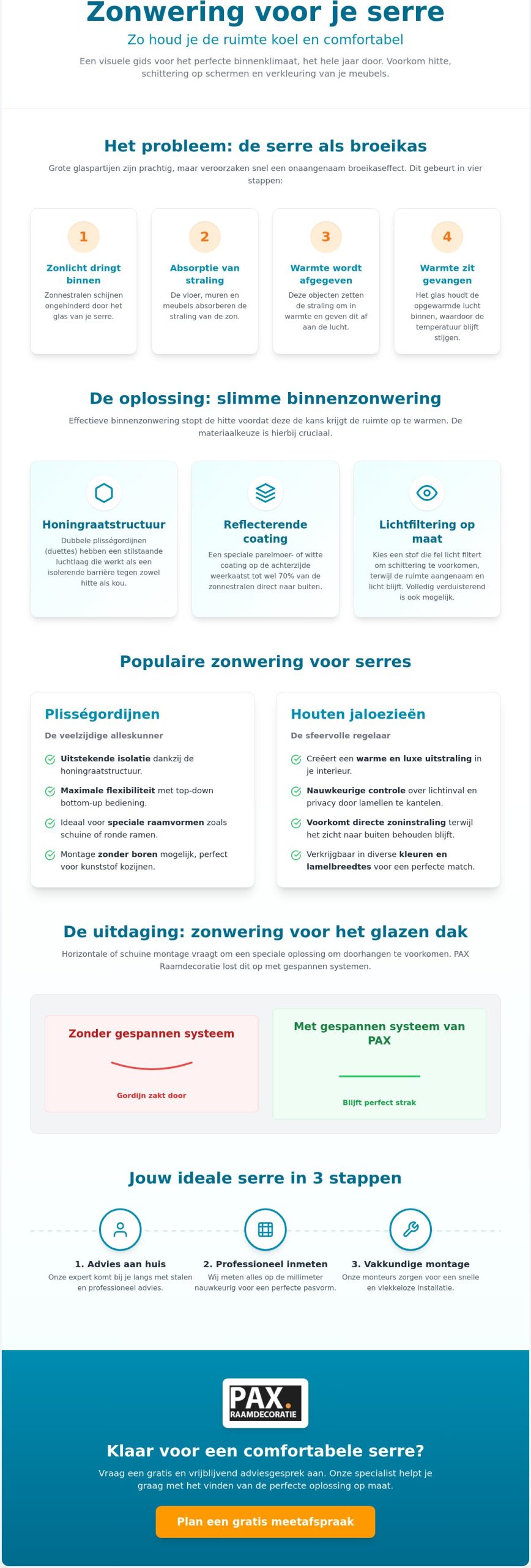 Zonwering serre: zo houd je de ruimte koel