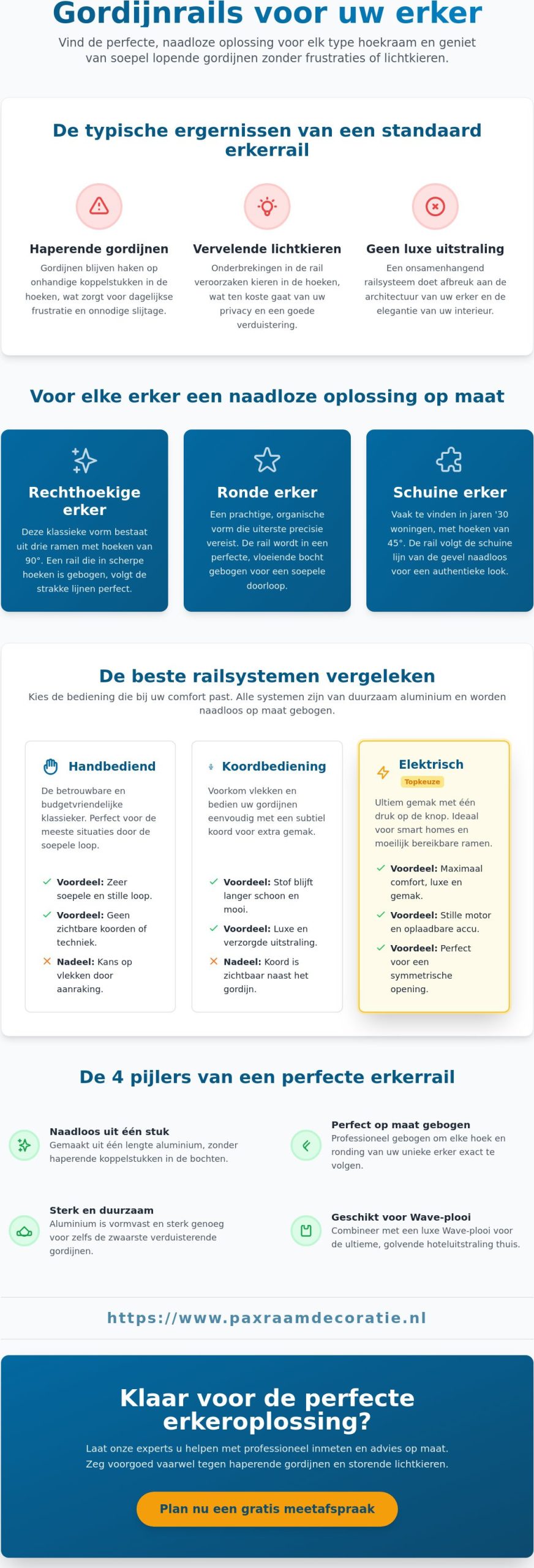 Gordijnrails voor een erker: welke rail past het best?