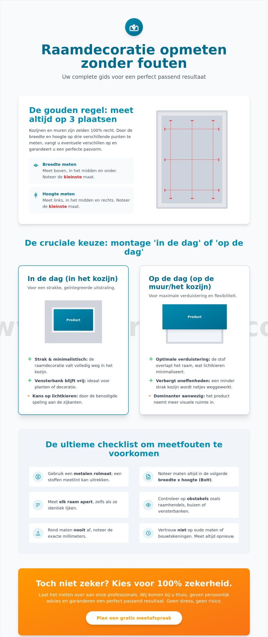 Raamdecoratie opmeten thuis: zo voorkomt u meetfouten