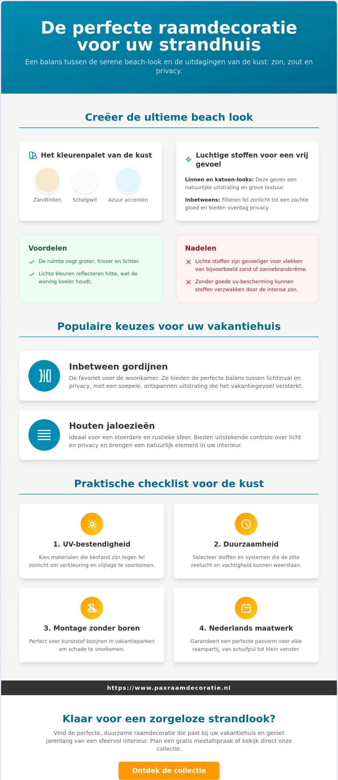 Welke gordijnen passen bij een vakantiehuis aan zee?