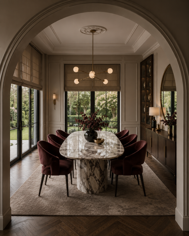 Vouwgordijnen In Een Modern Art Deco Interieur