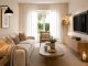Smalle woonkamer met linnnen-look inbetweens