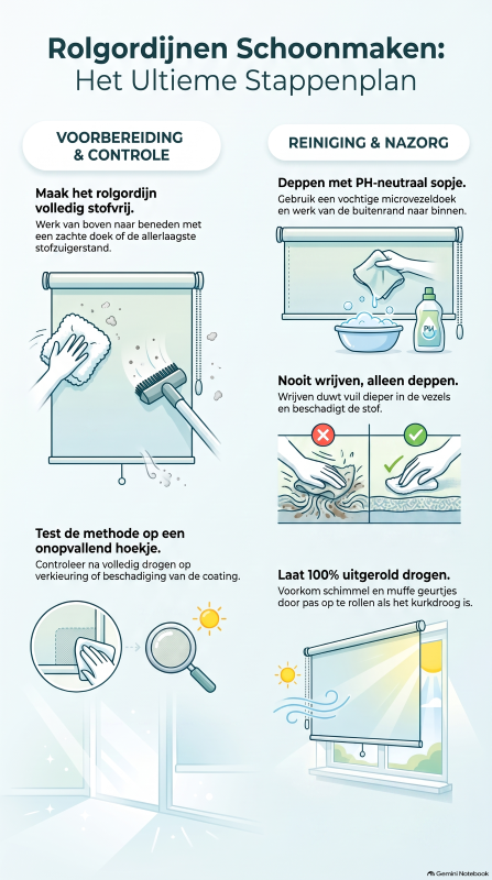 Stappenplan Rolgordijnen Schoonmaken Stappenplan Rolgordijnen Schoonmaken