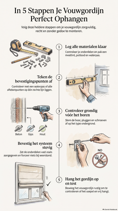 Vouwgordijn Ophangen In 5 Stappen