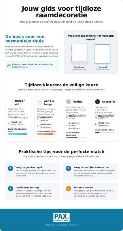 Welke kleuren en stoffen raamdecoratie passen in elk interieur?