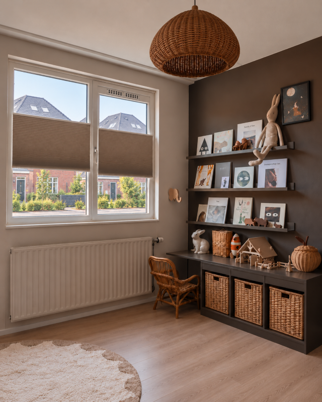 Plissegordijn Kinderkamer Bruin