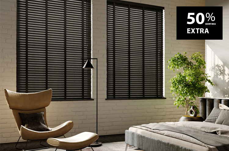 alle jaloezieen 50% extra korting