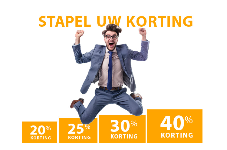Stapel Uw Korting bij pax